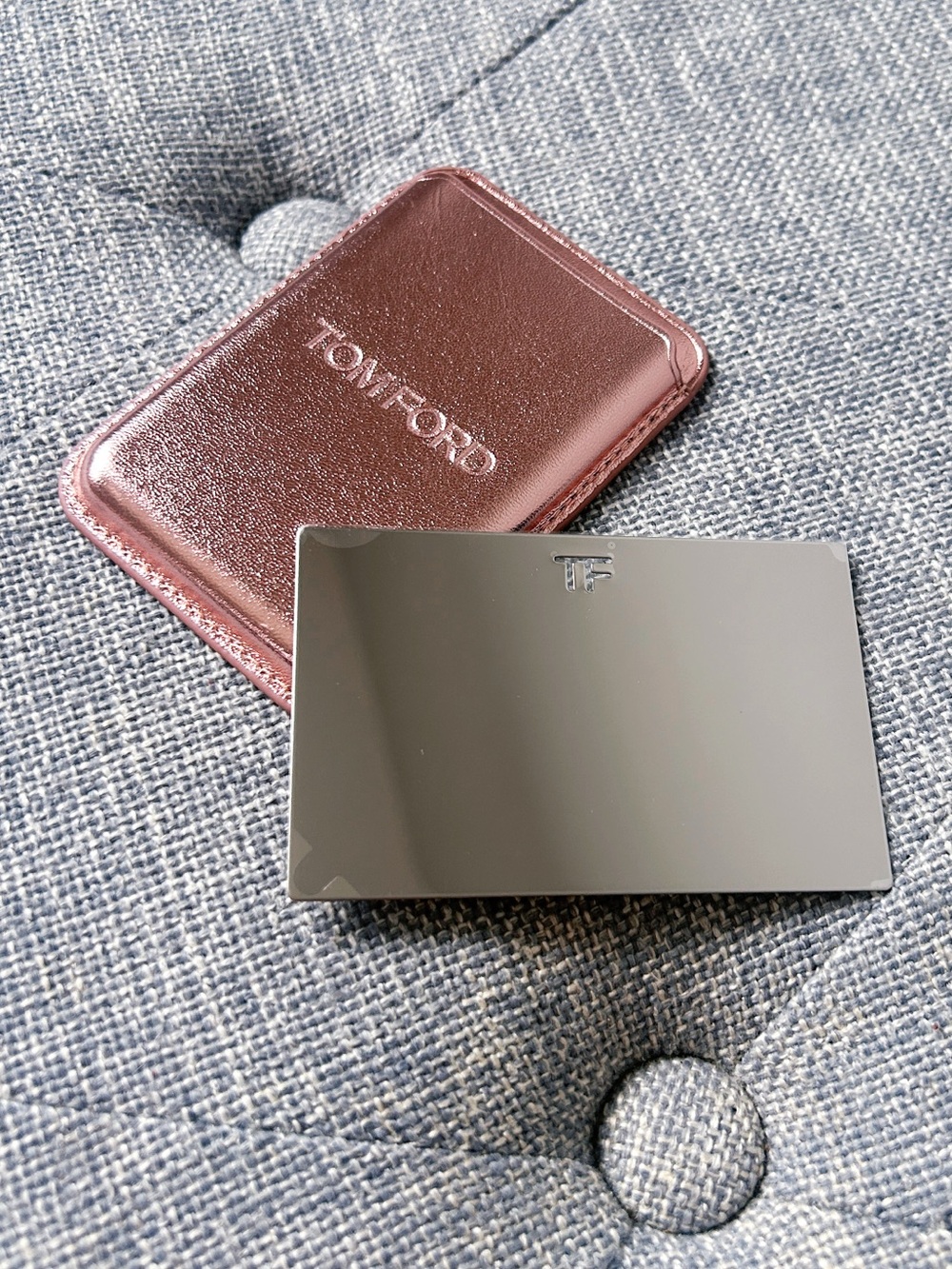 Tom Ford mirror with rose gold magnet case
